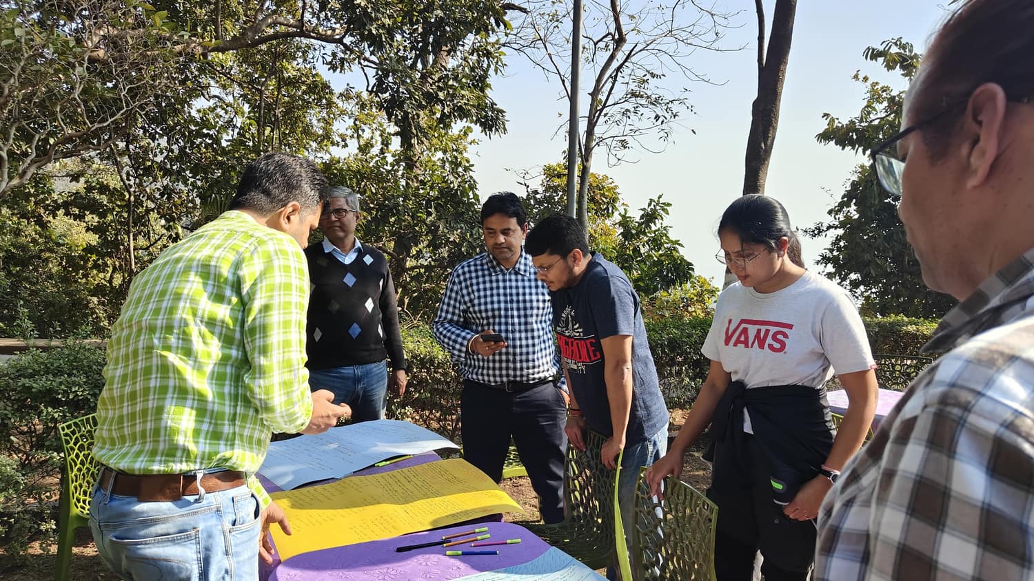 PPSL participants working through a group exercise outdoors